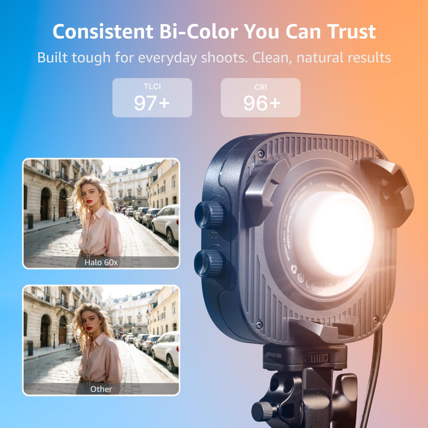 Amazon.com : amaran Halo 60x COB LED Video Light,Ultra-Compact 63W